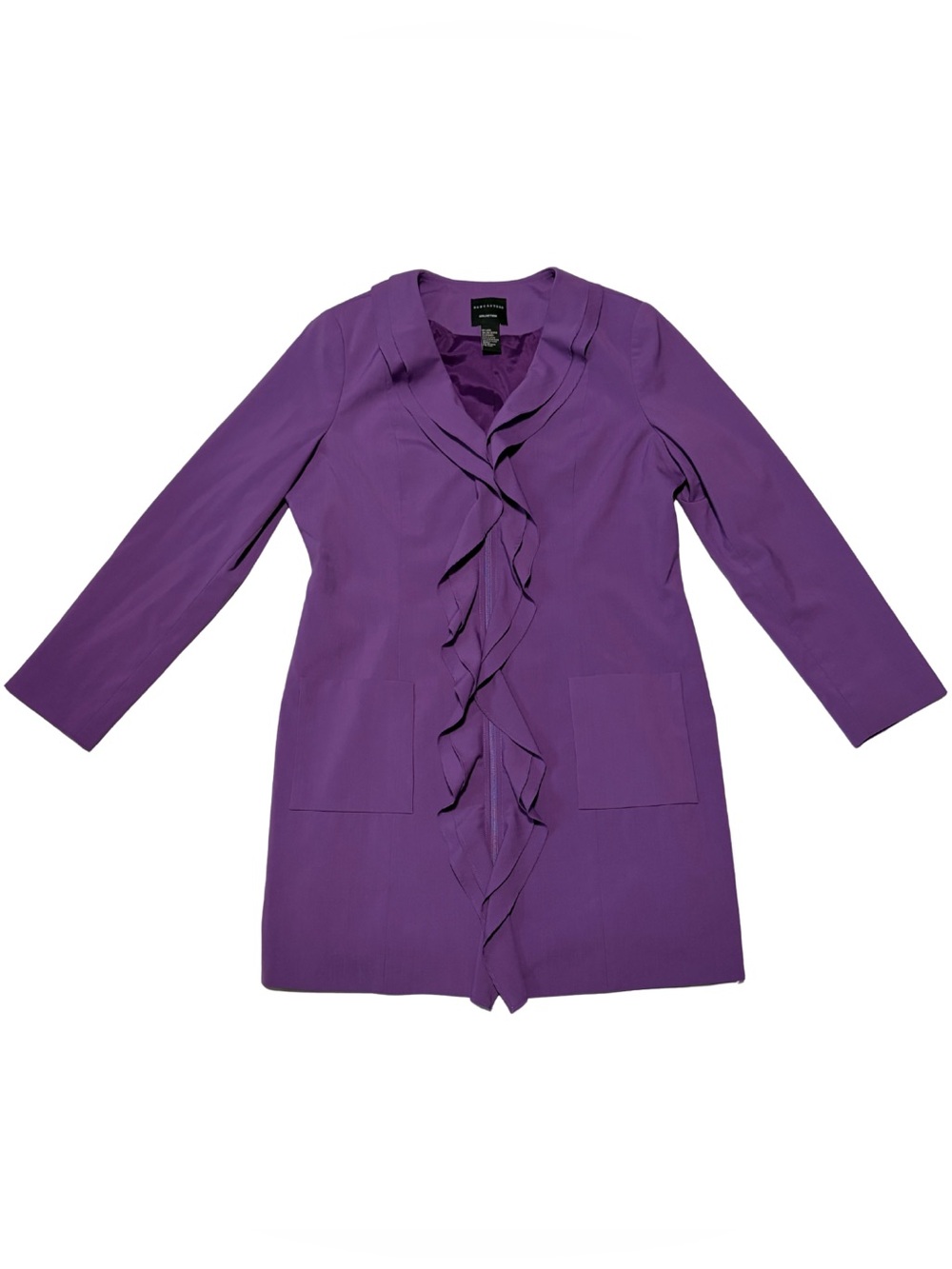 Vintage Y2K Doncaster Collection Ruffle Lightweight Statement Coat